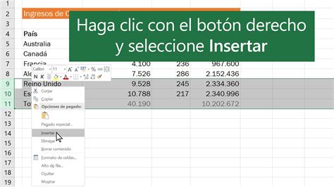 como insertar filas en excel con el teclado|Cómo insertar filas y columnas en Excel con el teclado